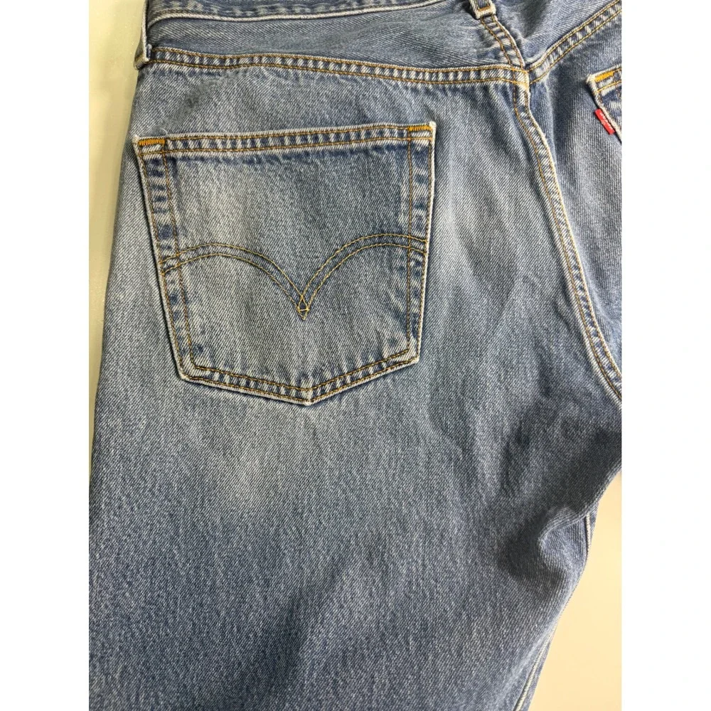 Levis 501XX Mens Straight Leg Button Fly Blue Denim Jeans 34x28 Made in Mexico
